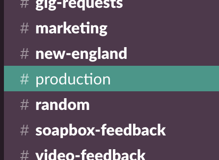 The #production channel